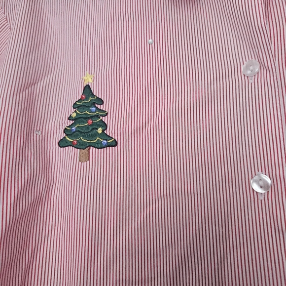 C.B. Career Christmas Holiday Button Down Women Plus Size 20W - Picture 7 of 8